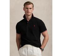 Polo dritta custom fit in maglia piqué Nero S Tinta unita