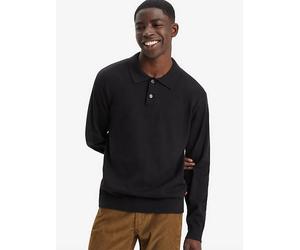 Polo felpata a manica lunga Nero / Meteorite levi > clothing > men