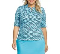Polo Golf Da Donna A 1/4 Zip Con Collo A V, Diamante Imperiale, Piccolo
