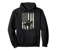 Polo Horse Polo Atleti Bandiera Americana Camo Cavallo Felpa con Cappuccio