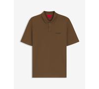 Polo HUGO Logo Print manica corta marrone - S