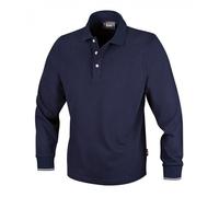Polo BETA Utensili manica lunga 3 bottoni in 100% cotone 200 g, blu - 7557BL