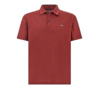 Polo in cotone Double Piquè con ricamo Shark, Uomo, ROSSO RUBINO, Taglia: S