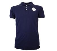 Polo in cotone mezza manica da adulto compatibile con Juventus blu