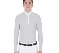 Polo invernale da uomo a manica lunga in tessuto tecnico felpato modello Warm +