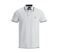 JACK & JONES Jjepaulos Polo Ss Noos Maglietta, Bianco (White Detail: Slim Fit), XL Uomo