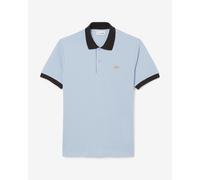 Polo Lacoste Classic Fit Contrast Rib manica corta blu - L