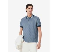 Polo Lacoste Col Bord-Cotes manica corta blu - M