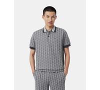 Polo Lacoste con colletto a coste manica corta grigio nero - 3XL