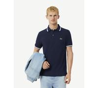 Polo Lacoste Regular Fit Trim Accent L.12.12 manica corta blu bianco - M