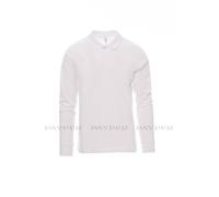 PAYPER Florence Polo da Uomo a Manica Lunga 100% Cotone Colletto Polsino a Costine Spacchetti Laterali Rinforzo Sagomato retrocollo Bianco (3XL)