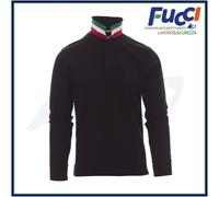 Polo manica Lunga PAYPER LONG NATION Uomo Maglia Tricolore 100% Cotone Bandiera