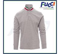 Polo manica Lunga PAYPER LONG NATION Uomo Maglia Tricolore 100% Cotone Bandiera