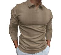 Polo Manica Lunga Uomo Regular Fit Lavoro Basic Traspirante Maglie Comodi Firmate Risvolto Elegante Polo Golf Business Primavera Manica Lunga T-Shirt Tennis Bottoni Slim Fit Tinta Unita Camicia