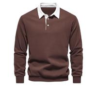 Polo Manica Lunga Uomo Vintage Felpa Da Lavoro Uomo Casual Tinta Unita Semplice Vestibilità Slim Confortevole Felpa Classica Chic Passa-Ovunque Temperamento Leggero Autunno Basic Pullover