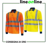 Polo maniche lunghe alta visibilità U-Power Shine da lavoro traspirante