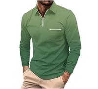Polo Maniche Lunghe Uomo Risvolto Lavoro Firmate Casual Polo Basic Traspirante Regular Fit Elegante Maglie Leggera Business Tinta Unita Golf Camicia Slim Fit 1/4 Zip Tennis Primavera T-Shirt