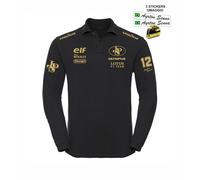 POLO Nera manica lunga Ayrton Senna anni 90 John Player LOTUS F1 + Stickers
