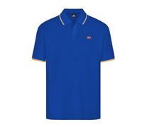 Polo Norway Uomo a Manica Corta, Colletto Girocollo con Righino in Contrasto, 100% Cotone (IT, Testo, L, Regular, Regular, Blu Royal)