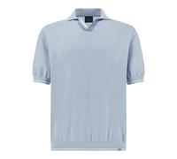 Polo open collar in cotone Piuma, Uomo, PANNA/COBALTO, Taglia: XL