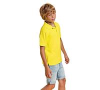 Polo per Bambini 100% Cotone con Manica Corta, Collo a Costine, Bottone e Tre Bottoni - Maglietta Infantile Moda Casual e Sportiva Traspirante in Vari Colori, giallo, 11-12 años