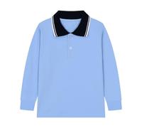 Polo per bambini con finiture a contrasto, uniforme scolastica a maniche | Abbigliamento classico intelligente per bambini attivi | Per abbigliamento in odice abbigliamento quotidiano | Il