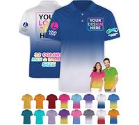 Polo personalizzata da uomo e da donna, a maniche corte, design con testo e nome della foto, stampa anteriore e posteriore, Colore sfumato., L