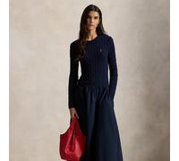 Polo Ralph Lauren Abito in cotone con corpino a trecce XS Blue