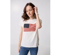 Polo Ralph Lauren - Afs White Ss Flag Tee Bianco - Abbigliamento S Bianco