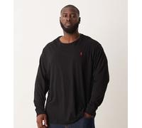 Polo Ralph Lauren Big & Tall - Icon - T-shirt a maniche lunghe nera con logo-Nero XL