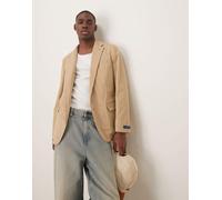 Polo Ralph Lauren - Blazer sartoriale in cotone elasticizzato color cuoio con 2 bottoni-Marrone Chest 44