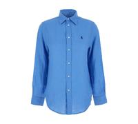 Polo Ralph Lauren, ,Blouses & Shirts ,Donna ,Blu ,L Camicia in Lino Taglio Dritto