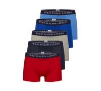 Polo Ralph Lauren - Confezione da 5 paia di boxer aderenti grigi, blu, rossi e blu navy con fascia in vita con logo-Multicolore S