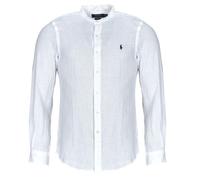 Polo Ralph Lauren Camicia a maniche lunghe CHEMISE AJUSTEE SLIM FIT EN LIN COL MAO in Bianco EU S