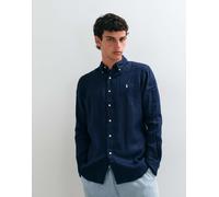 Polo Ralph Lauren - Camicia a maniche lunghe in lino blu navy con logo L
