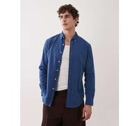 Polo Ralph Lauren - Camicia a maniche lunghe in seersucker di cotone indaco con logo-Blu L