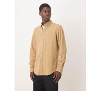 Polo Ralph Lauren - Camicia beige kaki in flanella spazzolata custom fit con icona del logo-Neutro L