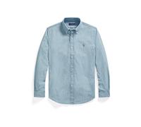 Polo Ralph Lauren Camicia maniche lunghe chambray Custom-Fit collo button-down logo Pony Blu XXL
