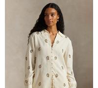 Polo Ralph Lauren Camicia con motivo cashmere e perline S Cream