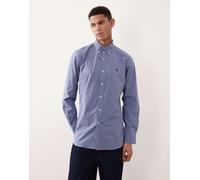 Polo Ralph Lauren - Camicia custom fit in popeline color blu medio a quadri con logo L