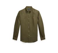 Camicia in lino Custom Fit Verde L Tinta unita