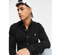 Polo Ralph Lauren - Camicia in piqué con colletto button-down e logo nera-Nero XL