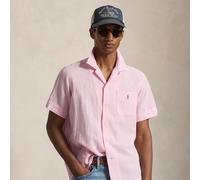 Polo Ralph Lauren - Camicia a maniche corte in seersucker lino rosa con logo L