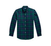 Polo Ralph Lauren - Icon - Camicia Oxford custom fit spazzolata blu navy e verde a quadri con logo M