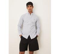 Polo Ralph Lauren - Camicia Oxford custom fit bianca e blu a quadri con icona del logo-Bianco M