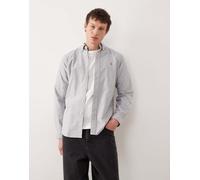 Polo Ralph Lauren - Camicia Oxford custom fit grigia con logo-Grigio S