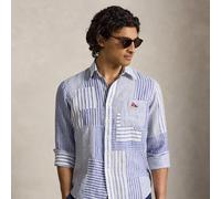 Polo Ralph Lauren Camicia patchwork in lino Classic-Fit M Blue