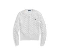 Polo Ralph Lauren Cardigan a girocollo in cotone a trecce L Bianco