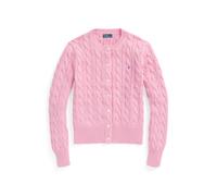 Polo Ralph Lauren Cardigan a girocollo in cotone a trecce XS Rosa pallido