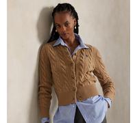 Polo Ralph Lauren Cardigan a trecce in lana e cashmere XXS Tan